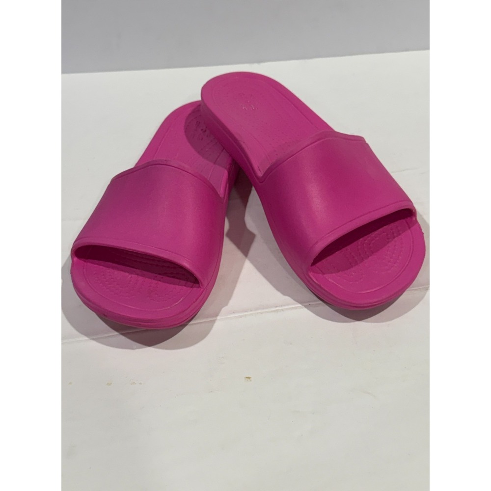 Crocs Womens Size 9 Pink Kadee Slide Sandals Comfort Beach Water Shoes